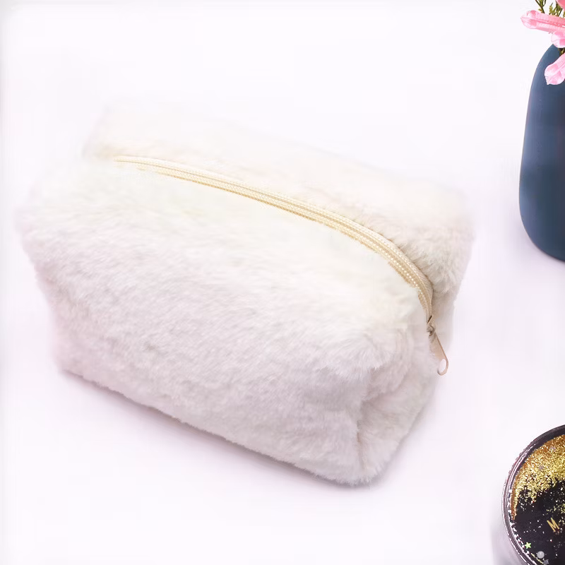 Cute Macaron Candy Colored Plush Pen Case Student Plush Pencil Case
