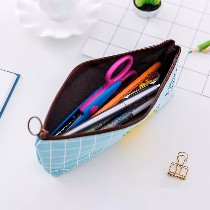 Creative Student Stationery Good Morning Party Inverted Trapezoidal Pencil Case Cartoon Cute Pencil Case Customization