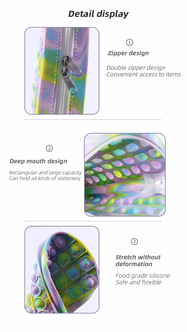 Large Capacity Stationery Box Pop Push Its Pencil Case for School Students Teens