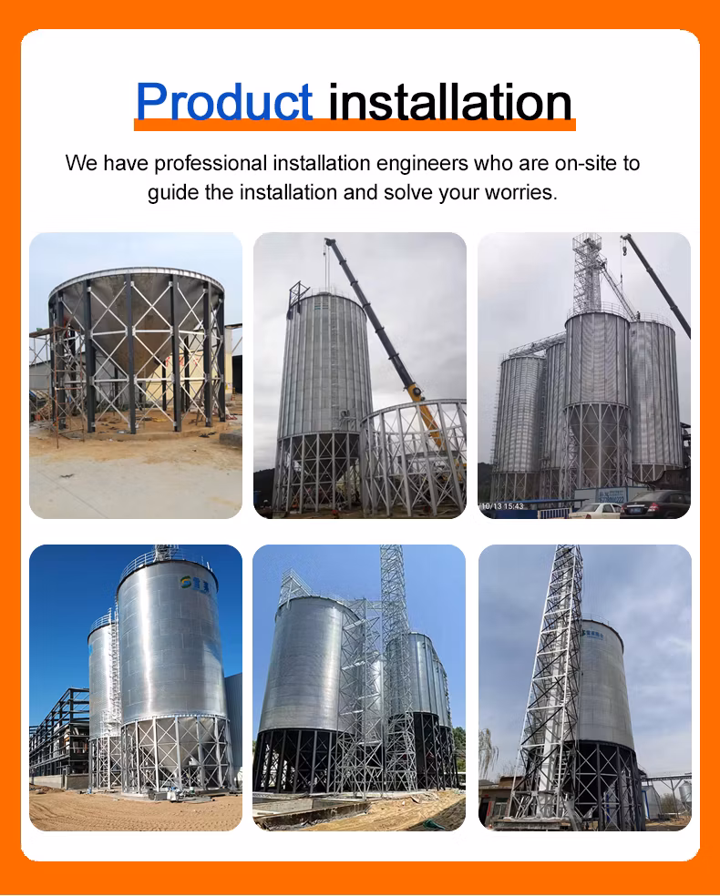 Factory Outlet Large Capacity Galvanized Steel Multi-Type Chicken Farm Pig Farm Livestock Farm Feed Silowith Reasonable Price. 500ton Hopper Bottom Grain Silo