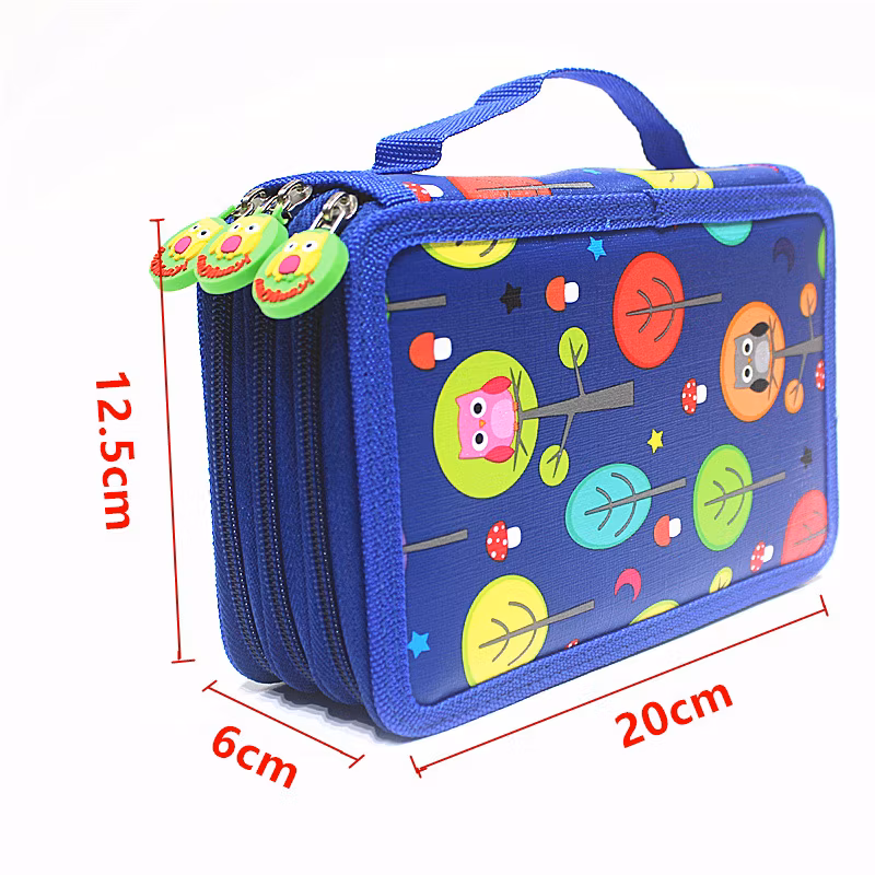 High Quality Custom Multifunctional Colorful PU Leather Pencil Case Bags