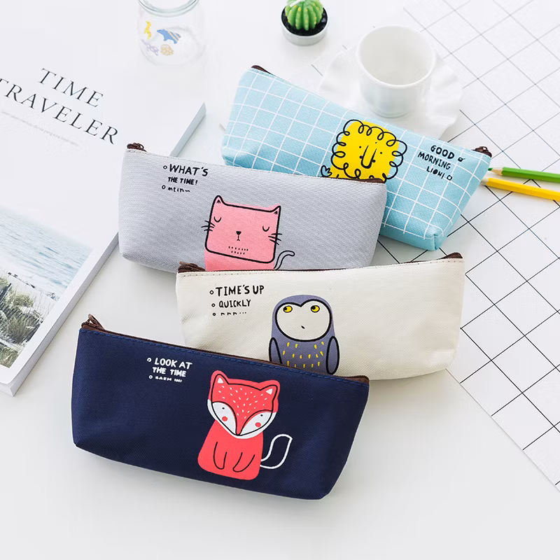Creative Student Stationery Good Morning Party Inverted Trapezoidal Pencil Case Cartoon Cute Pencil Case Customization