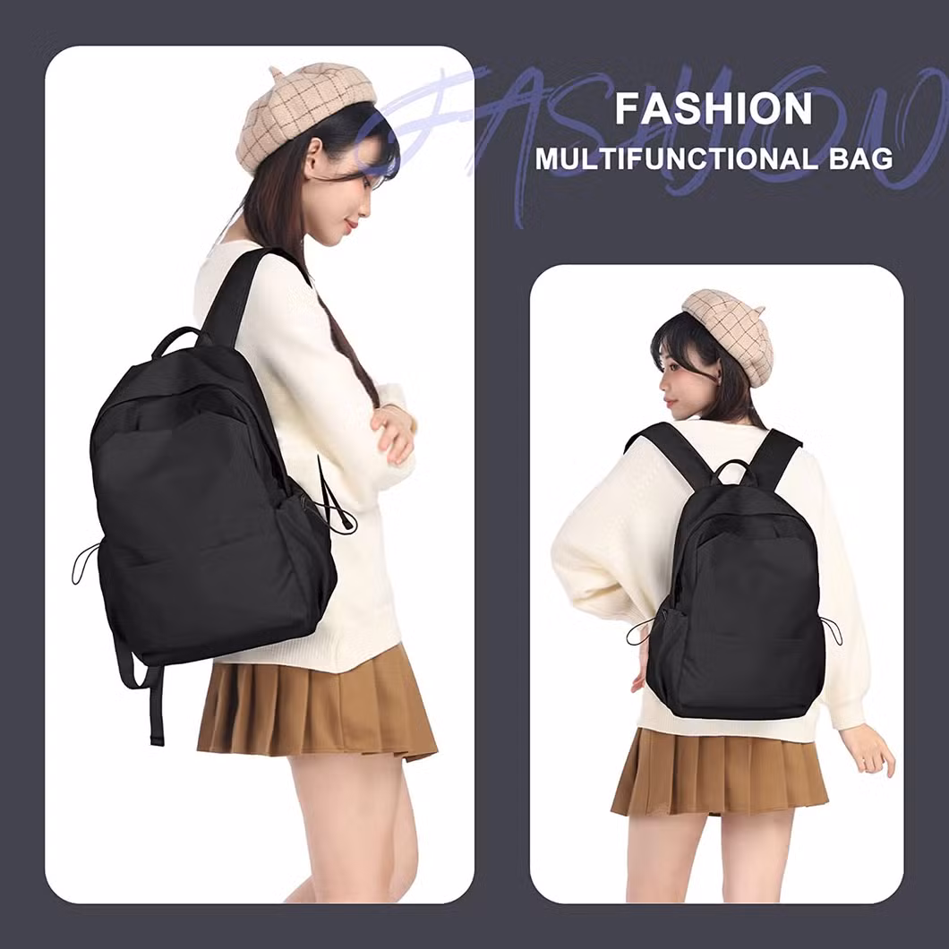 Popular High Quality Business Waterproof Large Capacity Black Simple Laptop Student Backpack