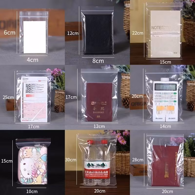 Thickened Self-Sealing Bag Transparent Ziplock Bag Plastic Packaging Bag Wholesal Food/Clothing Storage PE Zip-Lock Bag