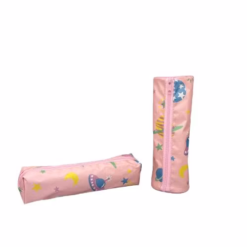 Lightweight and Easy to Carry Around The Polyester Pink Planet Girl Pencil Case