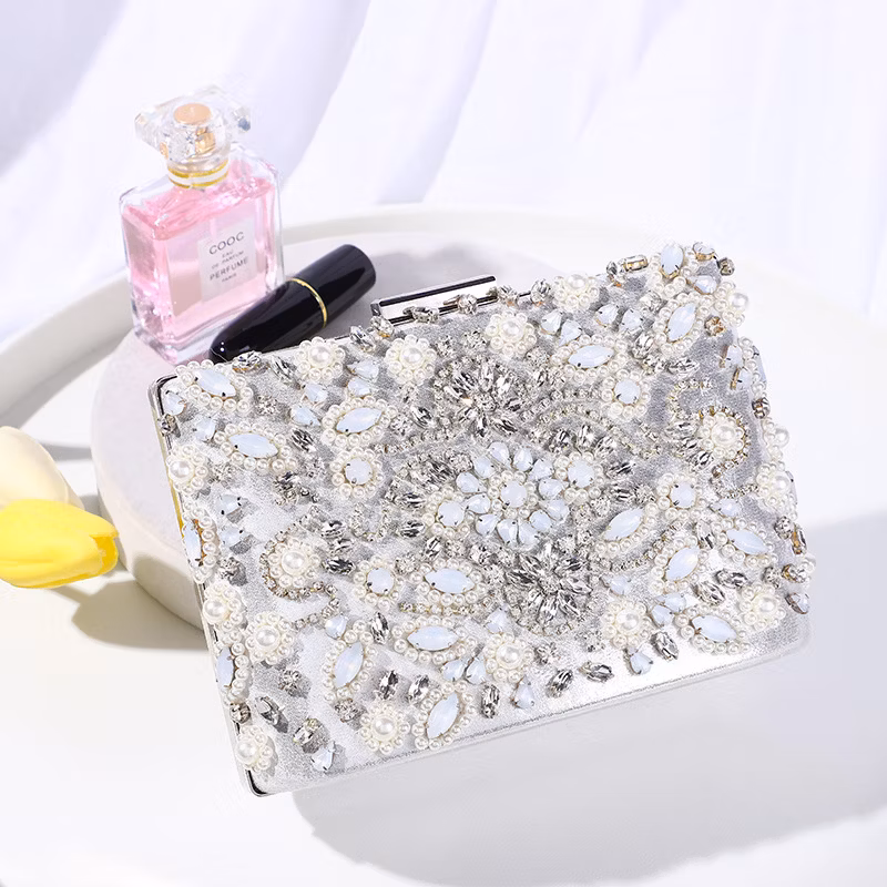 Cheap Shoulder Lipstick Mirror Cosmetic Bag Pearl Phone Storage Bag Ladies Party Clutch Evening Dinner Bag