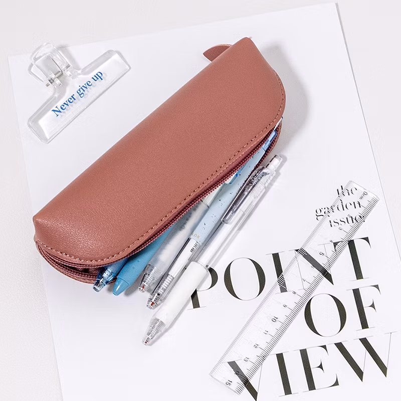 Fashion Pencil Case Leather Pencil Bag Organizer Pencil Pouch Office Pen Case