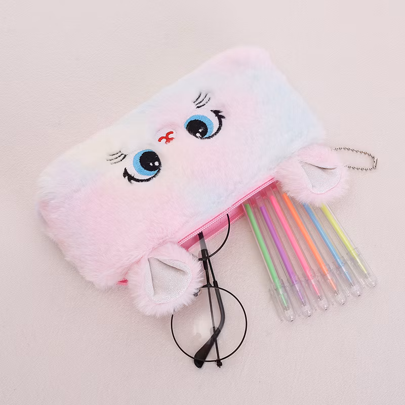 Newest Cat Pattern Large Capacity Zipper Pen Bag Student Stationery Pencil Case