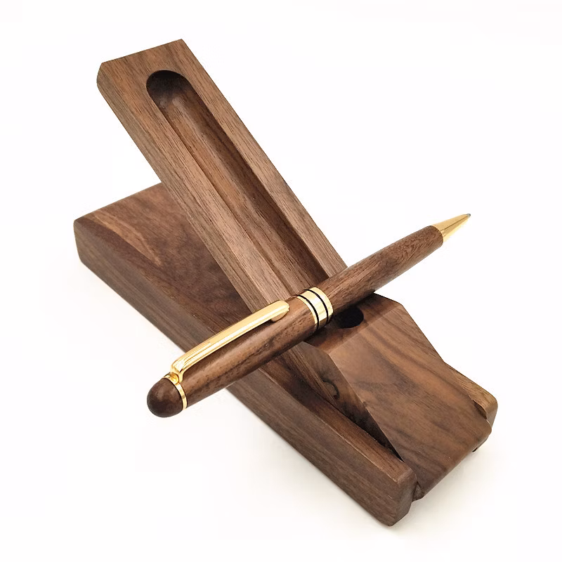 Custom Engraved Logo Luxury Wooden Pen with Box Wooden Pen Case Eco-Friendly Gift Wooden Pen Set