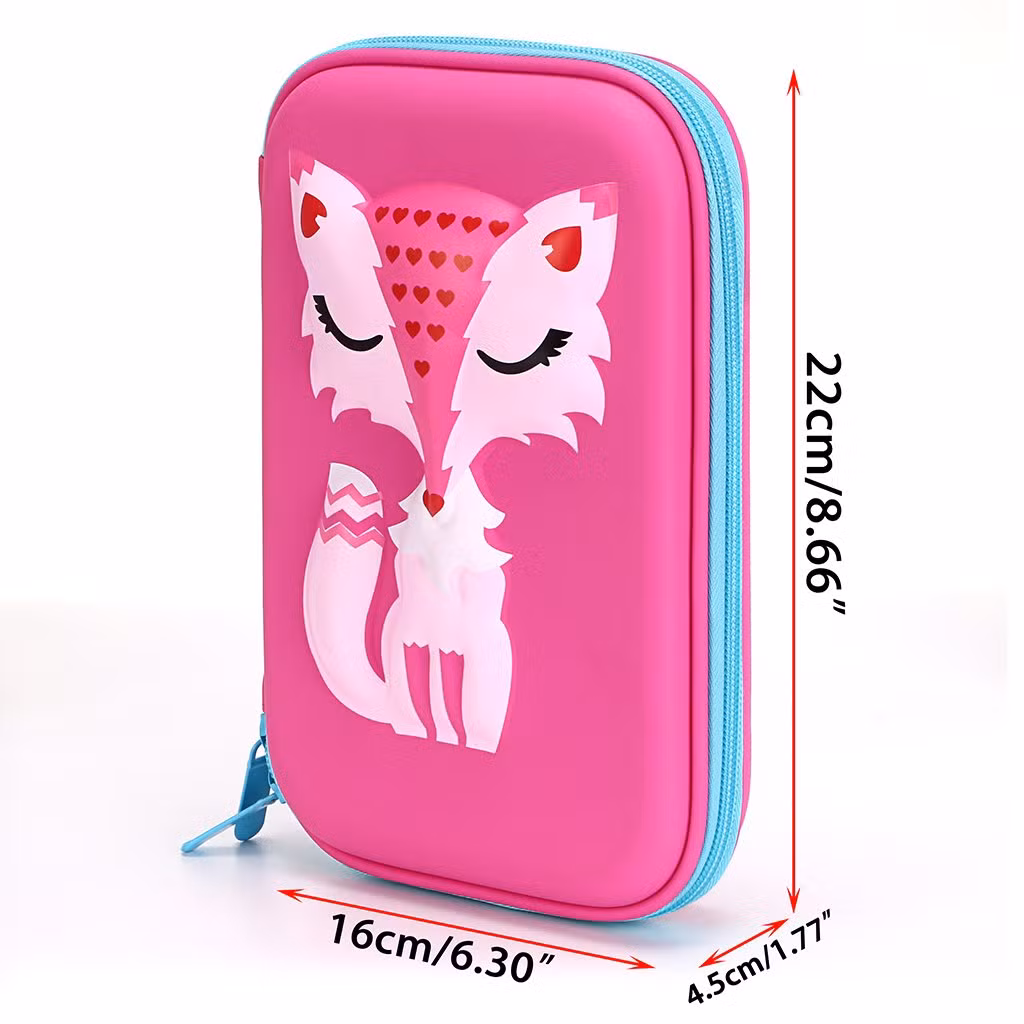Custom Personalised Multifunctional Large Capacity Zipper EVA Kawaii Kids Unicorn Cute Pencil Case