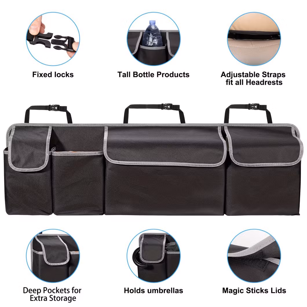 Factory Price Custom Car Storage Bag Durable and Reusable Oxford Fabric Backseat Organizer