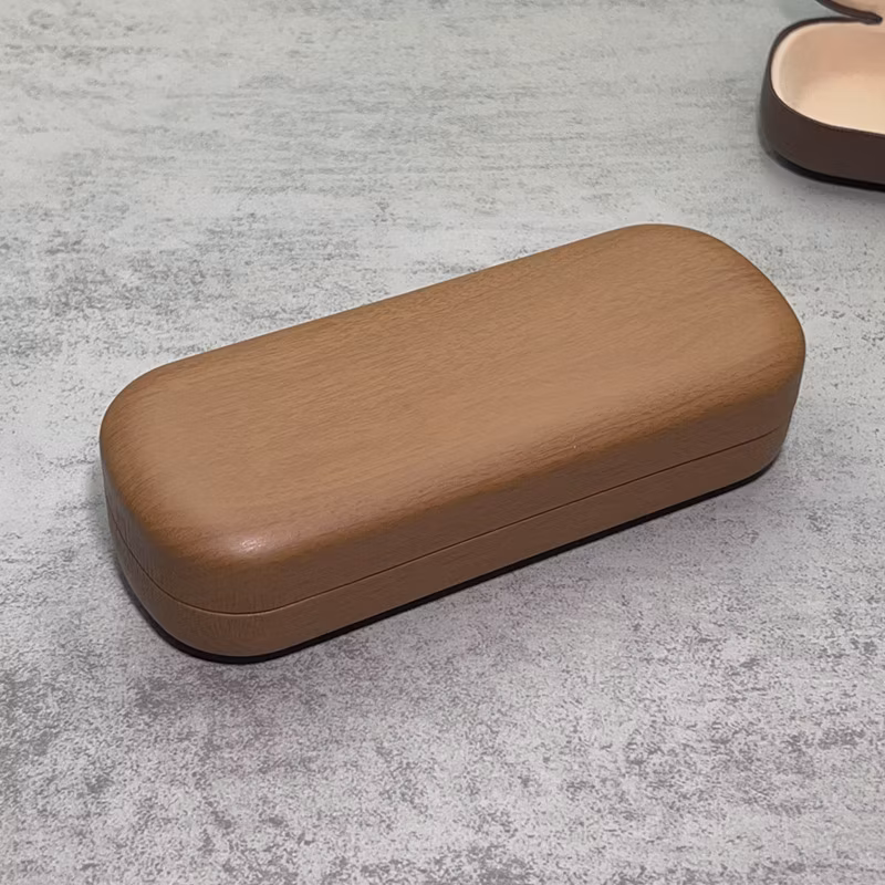 Hot Unisex Wood Glasses Case Hard Waterproof Eyeglass Case Portable Reading Glasses Box Wood Solid Color Spectacle Cases