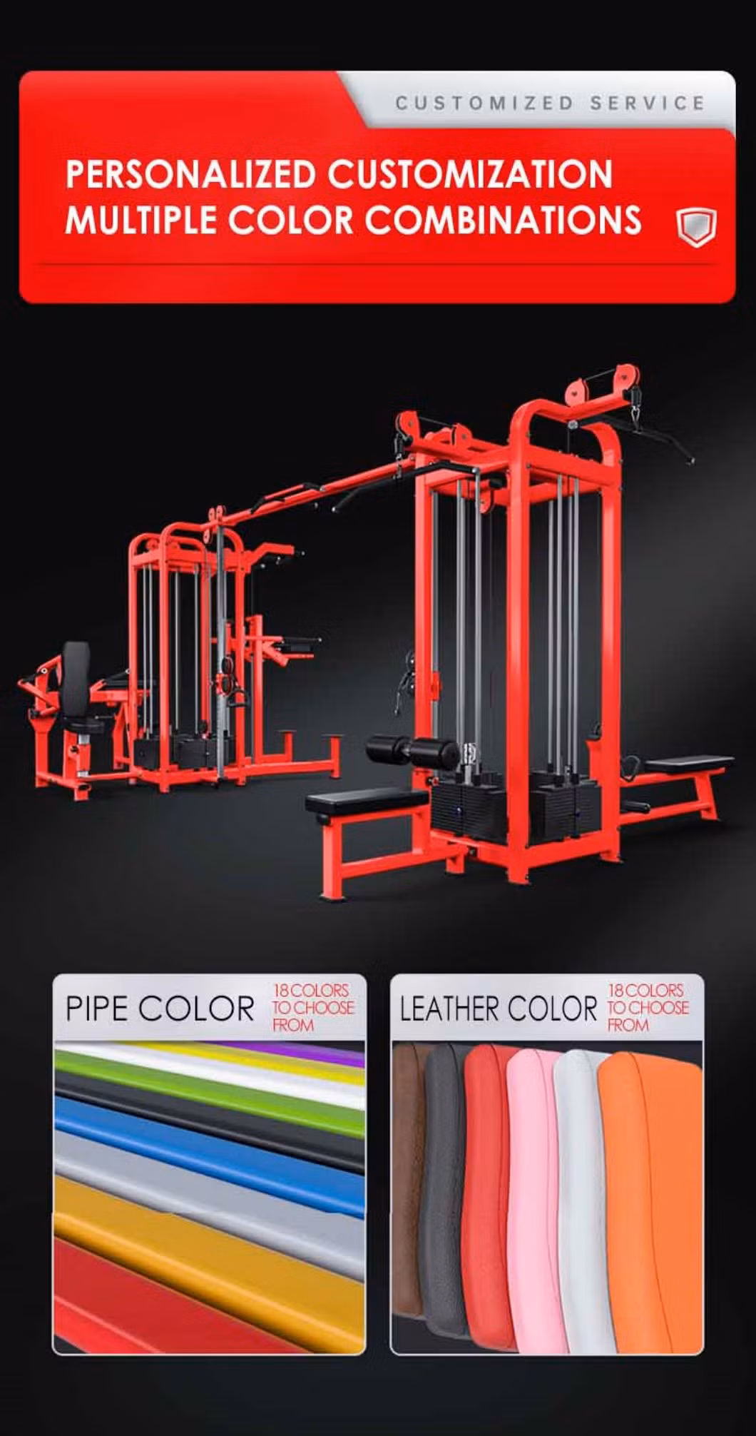 Wholesale Commercial Gym Fitness Equipment 8 Station Stack Cable Crossover Multi Function Smith Machine