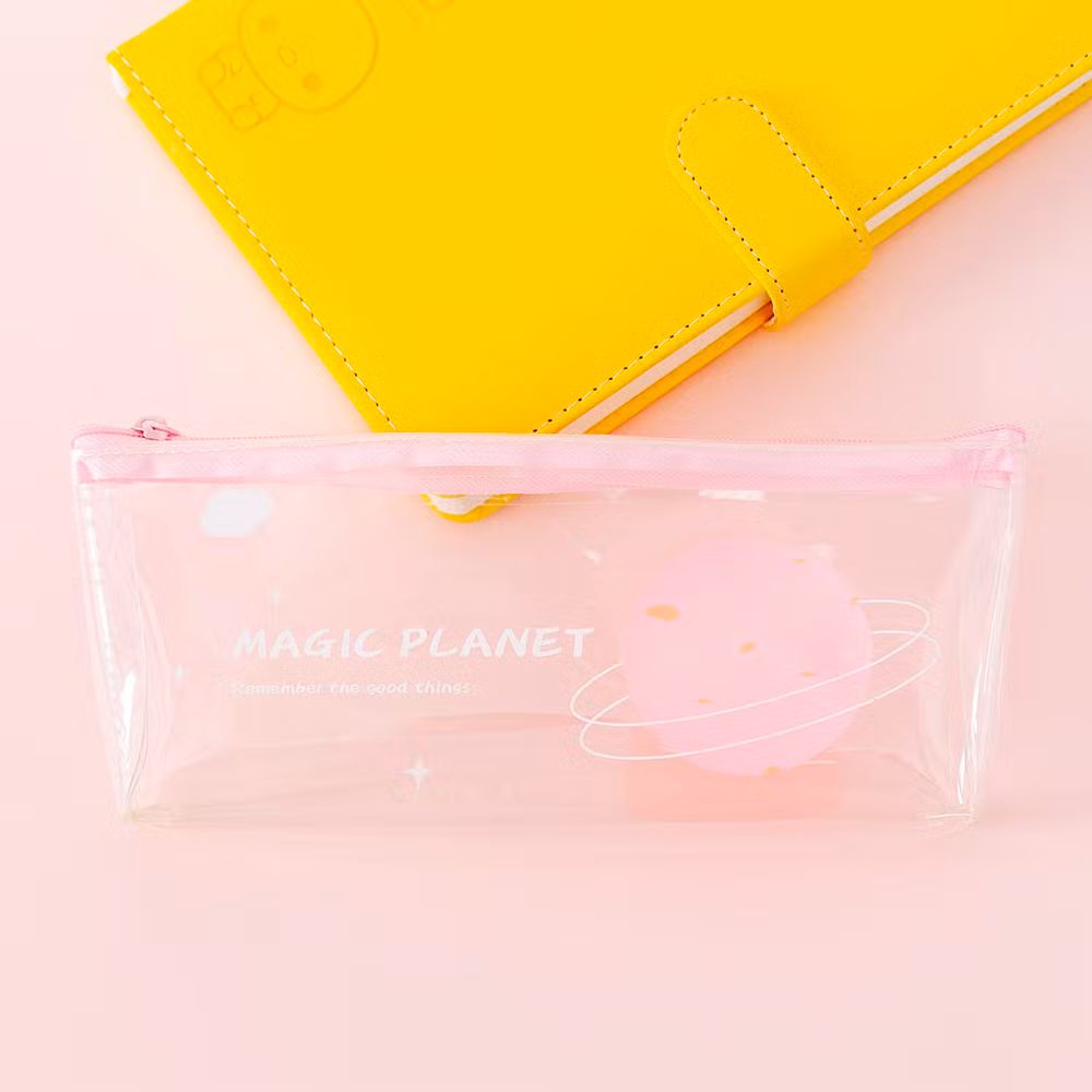 Hot Selling Creative Transparent Cartoon Planet Single Layer Pencil Case
