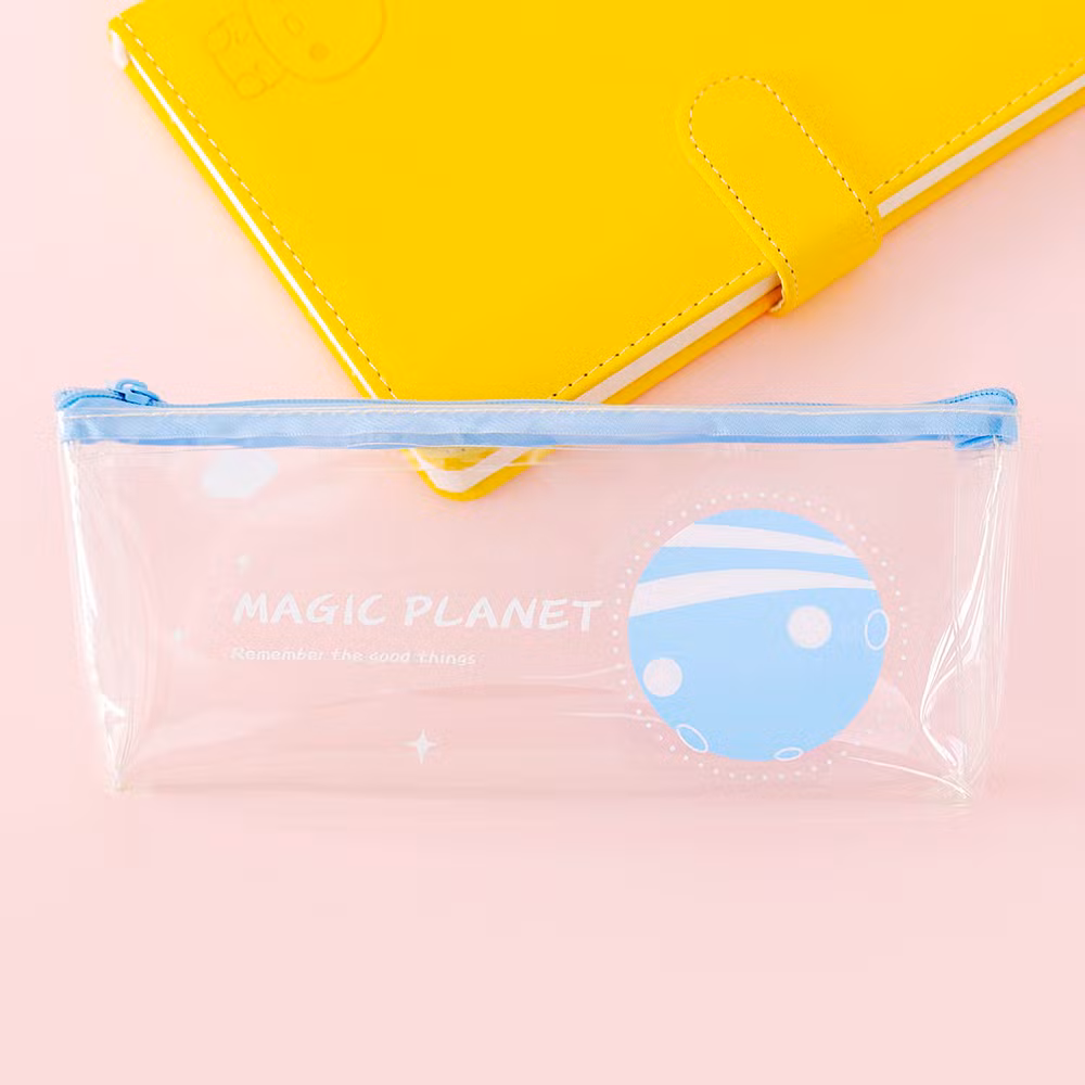 Hot Selling Creative Transparent Cartoon Planet Single Layer Pencil Case