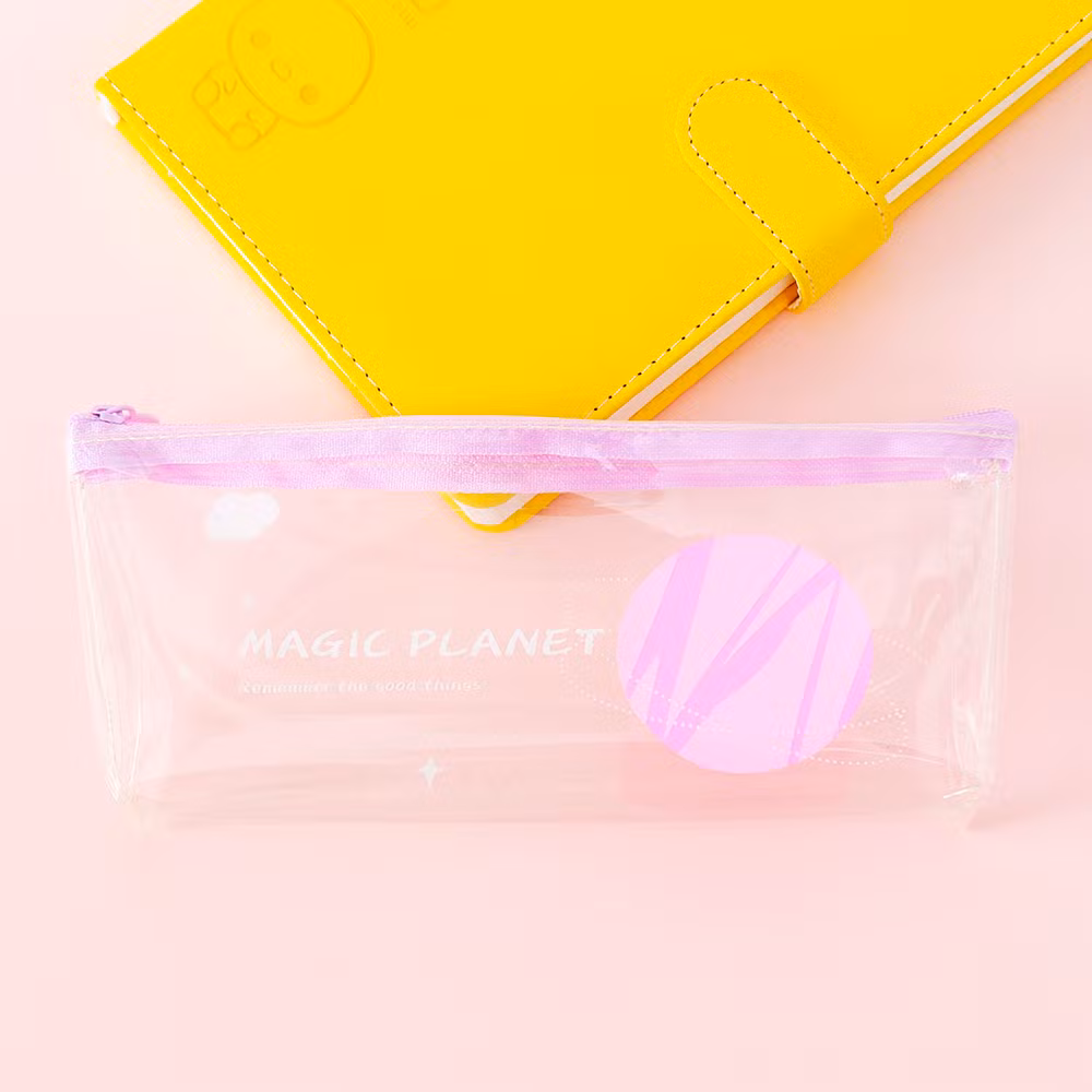 Hot Selling Creative Transparent Cartoon Planet Single Layer Pencil Case
