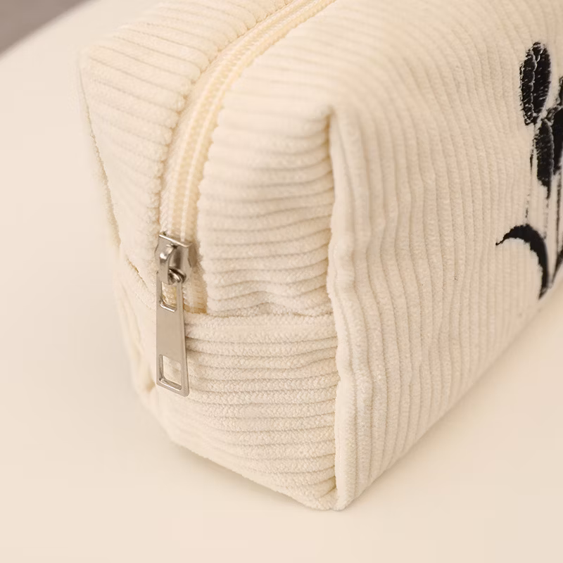 Factory Price Flannel Zipper Kawaii Rectangular Pencil Bag Pencil Case for School