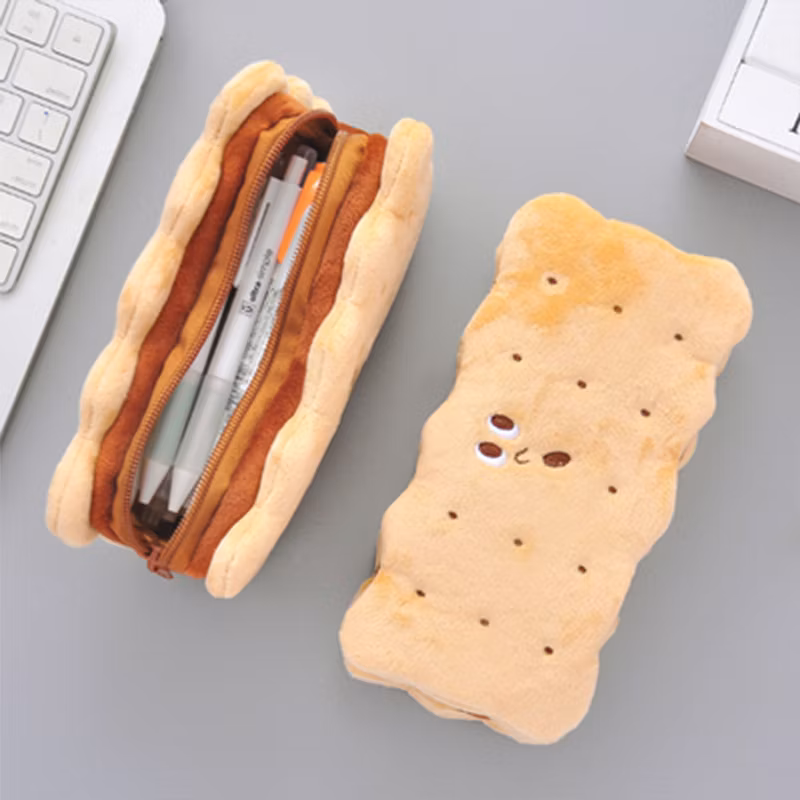 Wholesale Flannel Zipper Fashion Triangle Pencil Bag Pencil Case for School