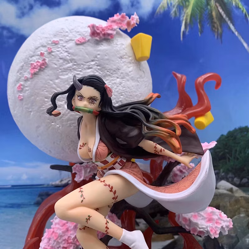 High Quality Demon Slayer Ghost Burst Blood Kamado Nezuko Not Glow Anime Figure Cartoon-Character