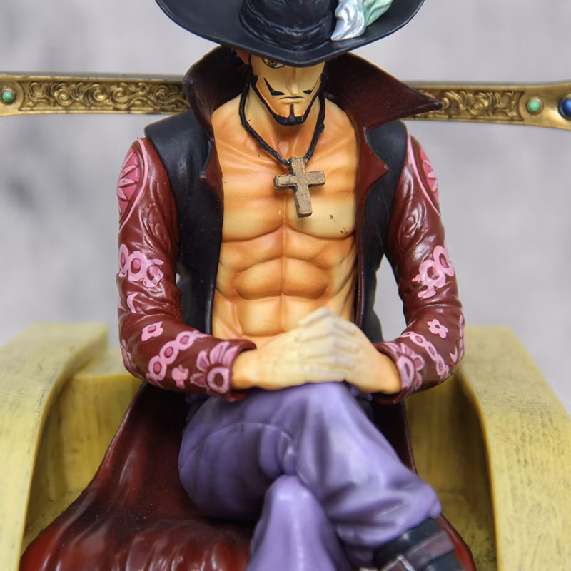 One Piece Anime Figure Gk Scene Sitting Throne Sail Eagle Eye Dracule Mihawk Model Decoration Cartoon-Character
