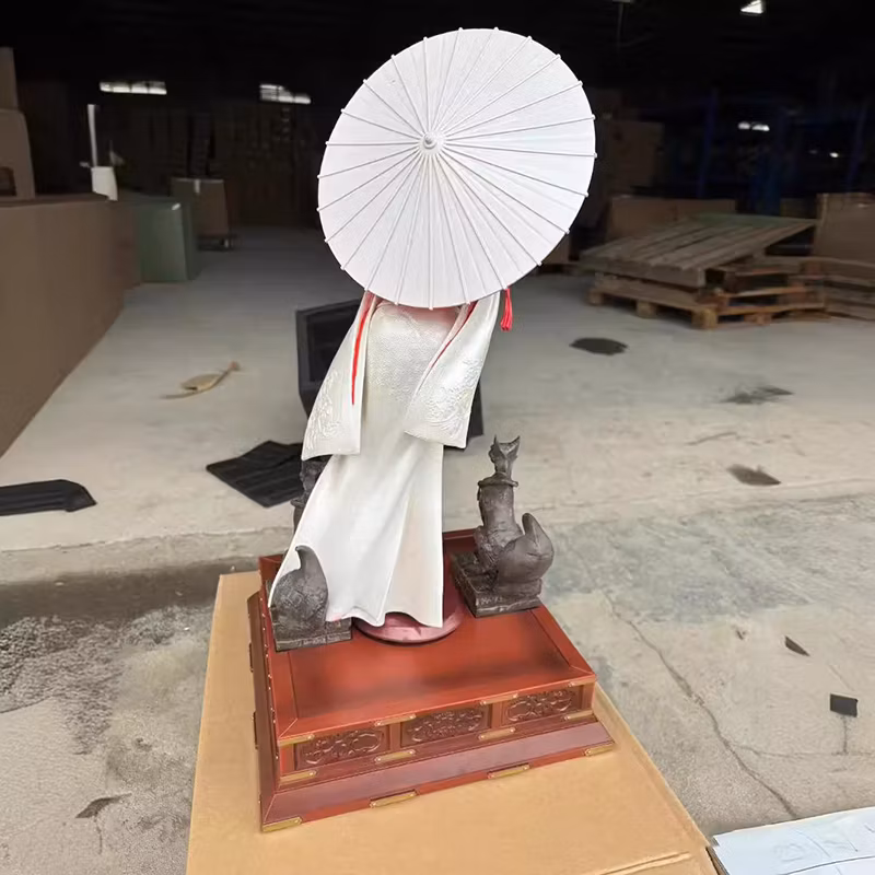 Naruto Gk White Amuji Umbrella Fa Kimono Hyuga Hinata Standing Posture Model Beautiful Girl Cartoon-Character