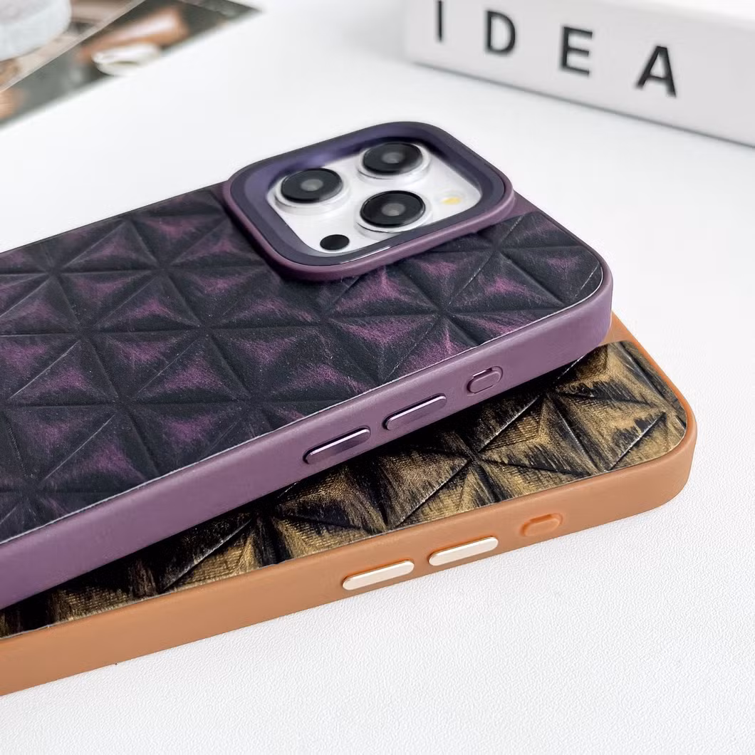 Triangular Graphic Skin-Mounted Mobile Phone Case for iPhone 11 Leather Cover