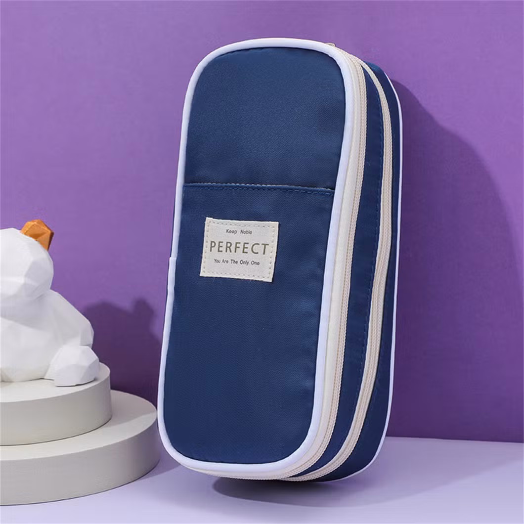 Wholesale Macaron Color Scheme Oxford Cloth Pencil Case Stationery Bag for School