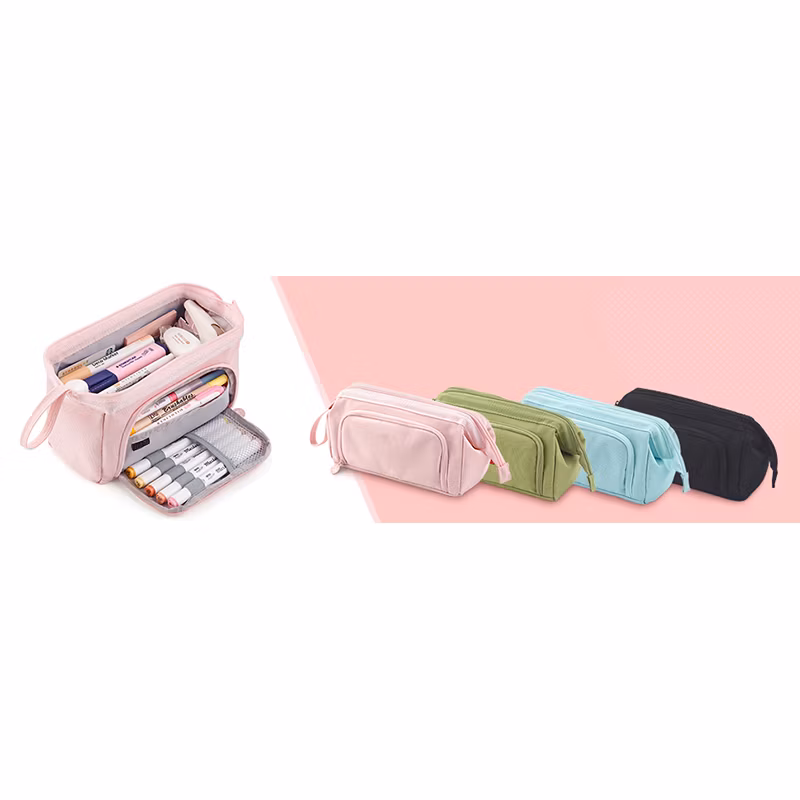 Large Capacity Clear Cute Kids Cute Handheld Canvas Pencil Bag