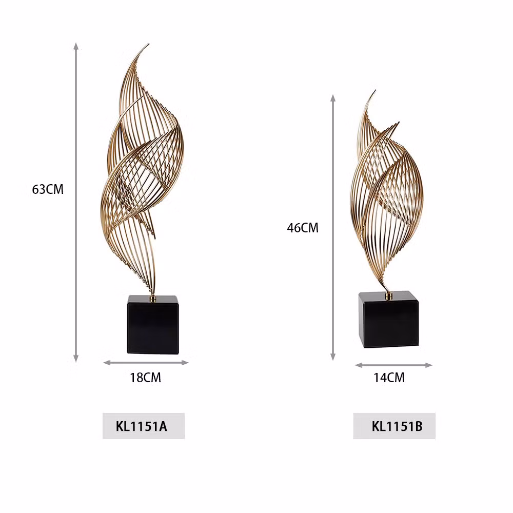 Luxury Gold Wholesale High Quality Metal Modern Hotel Sculpture Decoration Creative Home Decoration Living Room Desktop Metal Craft Jewelry