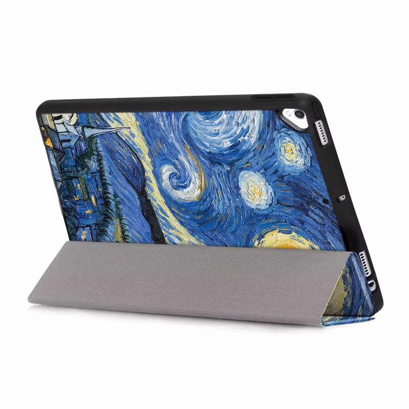 Soft Back Cover Folio Tri-Fold Case with Pencil Holder for iPad 10.2