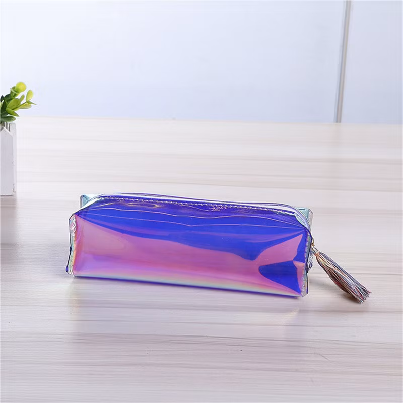 Sh1570 Colorful Jelly Small Purse PVC Laser Pencil Case School Student Stationery Makeup Bag