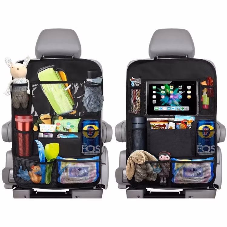 Hot Selling Polyester Fabric Car Back Seat Organizer Storage Bags