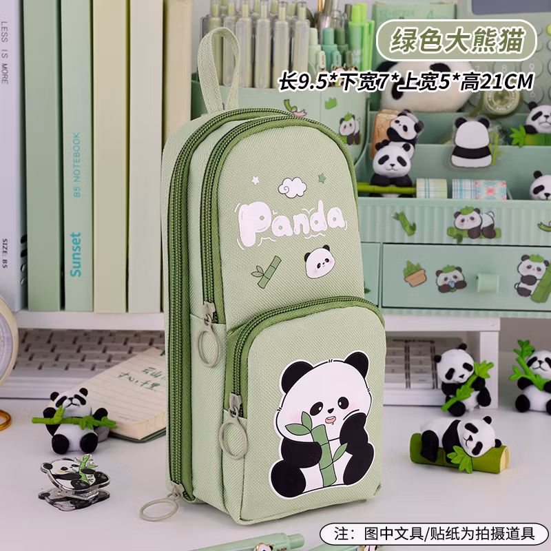 3-Layer Appearance Level Small Schoolbag Panda Pen Bag Multi-Functional Pencil Case