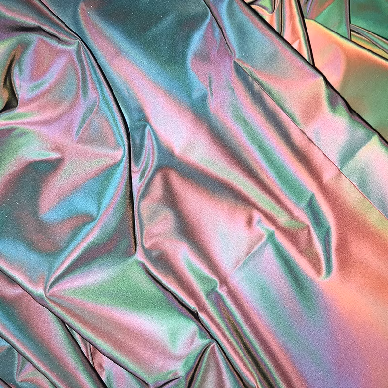 Elastic Multicolored Spandex Reflective Fabric Color Spandex Fabric Single, Double Side for Safety Clothing