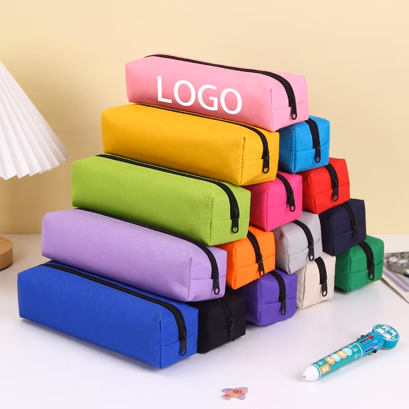 Wholesale Pen Bag Simple Ins Wind Niche Pencil Case Pouch Can Print Logo Solid Color Stationery Bag Small Portable Pencil Bag