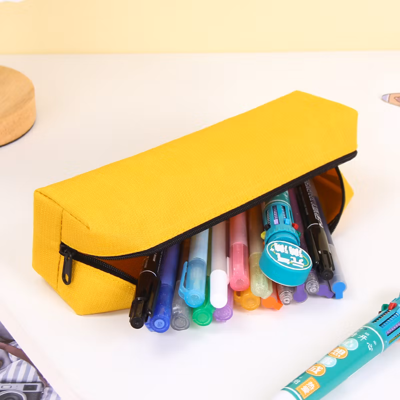 Wholesale Pen Bag Simple Ins Wind Niche Pencil Case Pouch Can Print Logo Solid Color Stationery Bag Small Portable Pencil Bag