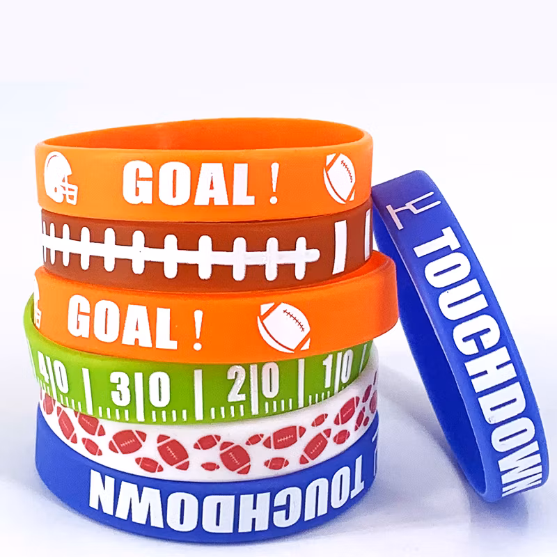 Motivational Debossed Engrave Printed Ink Filled Event Sport Glow Wide Thin Personalized Promotional Custom Customized Logo Silicone Rubber Wristband Bracelet