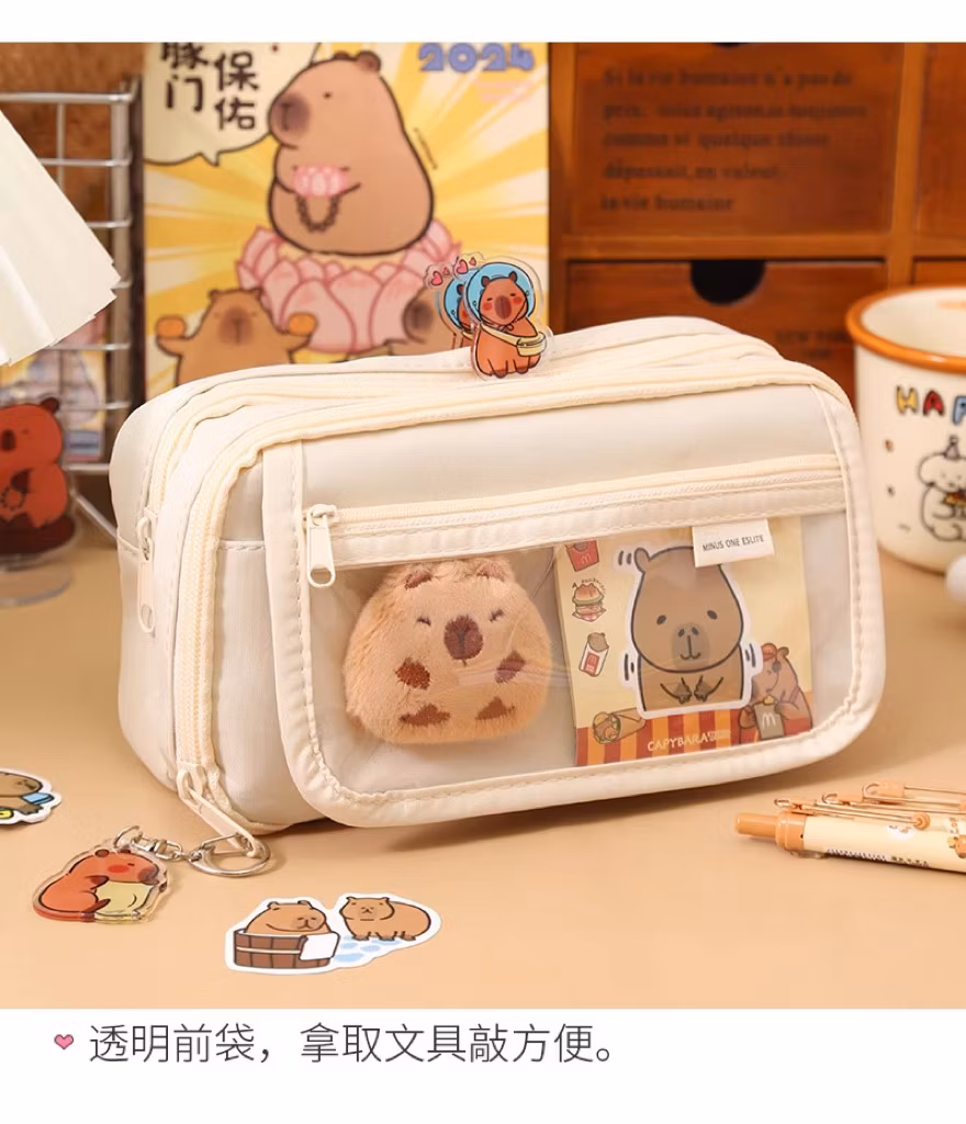 Large Capacity Student Capybara Pencil Case Cartoon Pencil Case
