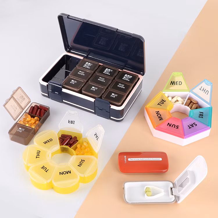 Sunshing Daily Medicine Reminders Pill Case Weekly Pill Planner Large Capsule Case