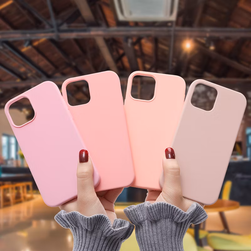 2024 New Custom Solid Color Cell Phone Case for Apple 12 13 14 PRO Max Official Original Logo Solid Silicone Phone Case Cover