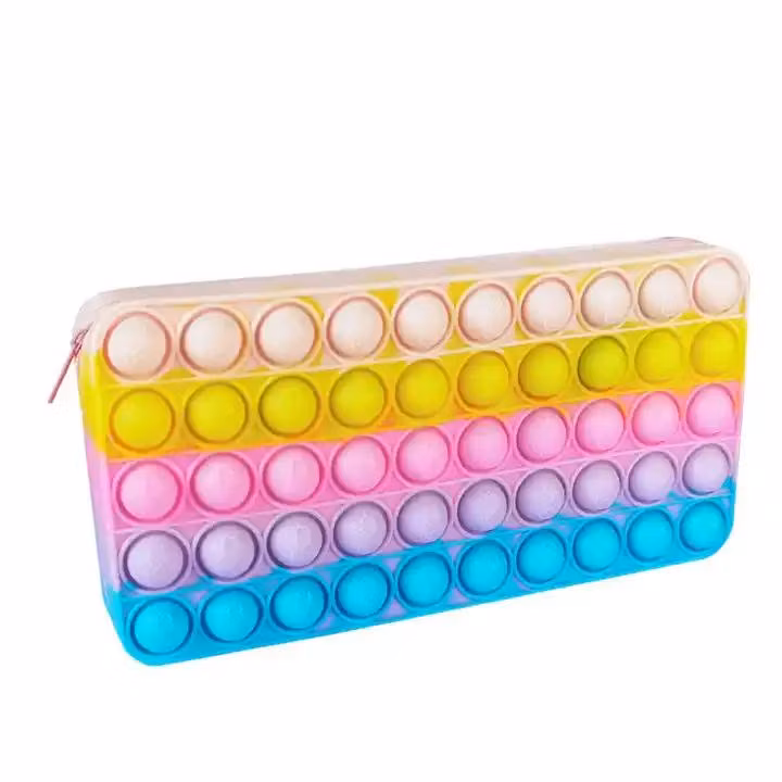 Pop It Silicone Waterproof School Pencil Case Box for Kids