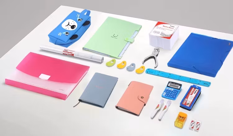 Foska Stylish and Elegant Red Blue High-Capacity Office Stationery Pencil Case for Holding 40 Pencils