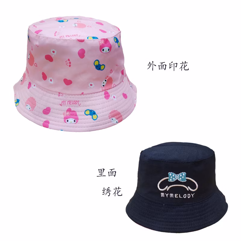 Hello Kt Wholesale Bucket Hats Travel Fishing Sun Hats for Girls for Women