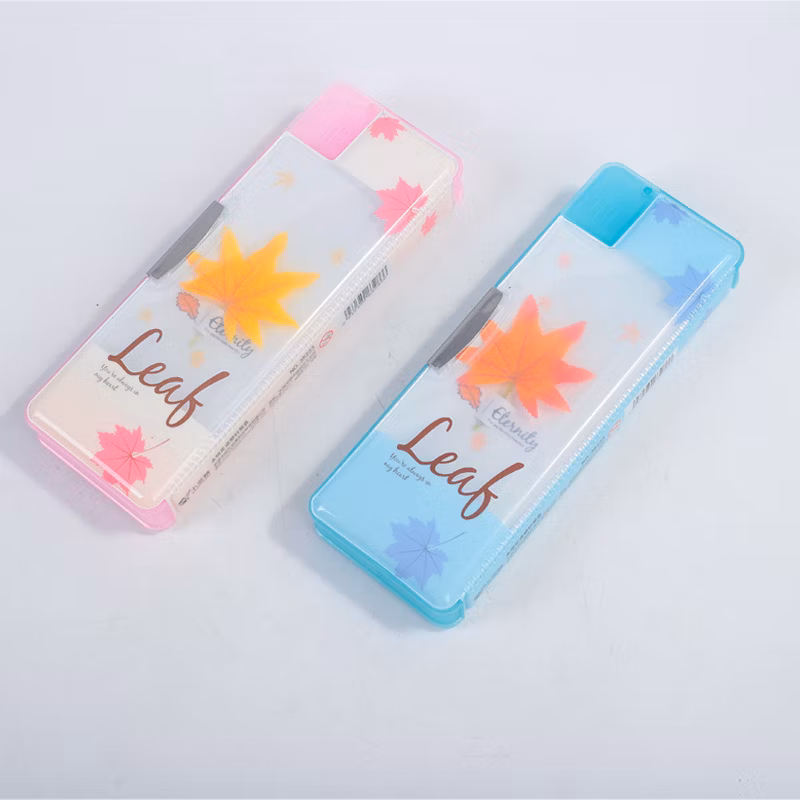 Multifunctional Leaf Pattern Cute Creative Student Stationery Pencil Case