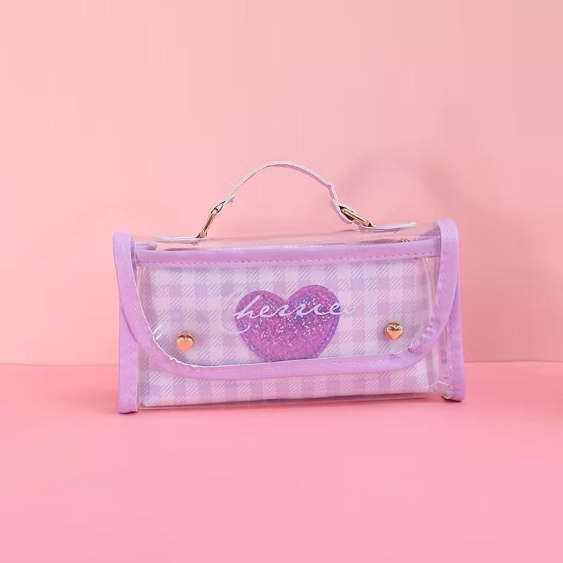 Hot Sell PU Zipper Kawaii Rectangular Pencil Bag Pencil Case for School & Office