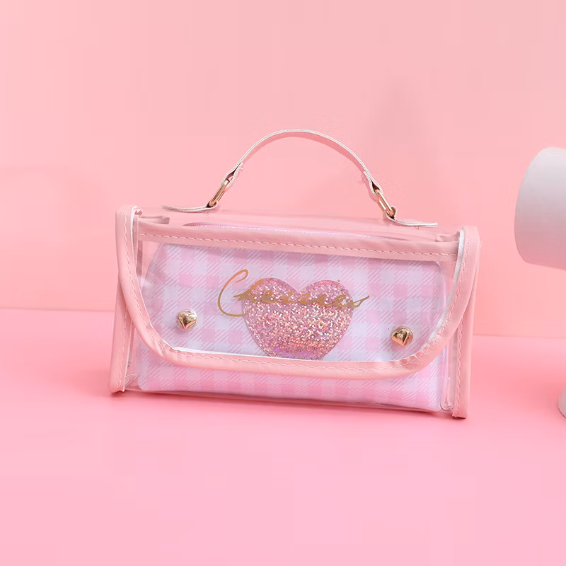 Hot Sell PU Zipper Kawaii Rectangular Pencil Bag Pencil Case for School & Office