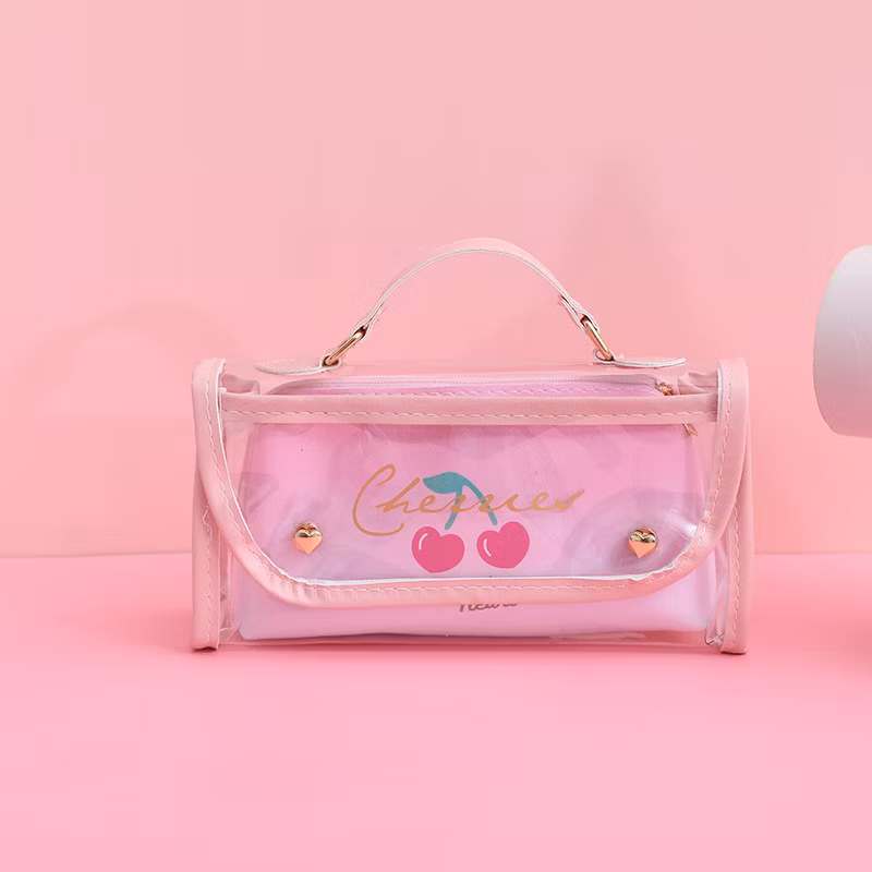 Hot Sell PU Zipper Kawaii Rectangular Pencil Bag Pencil Case for School & Office