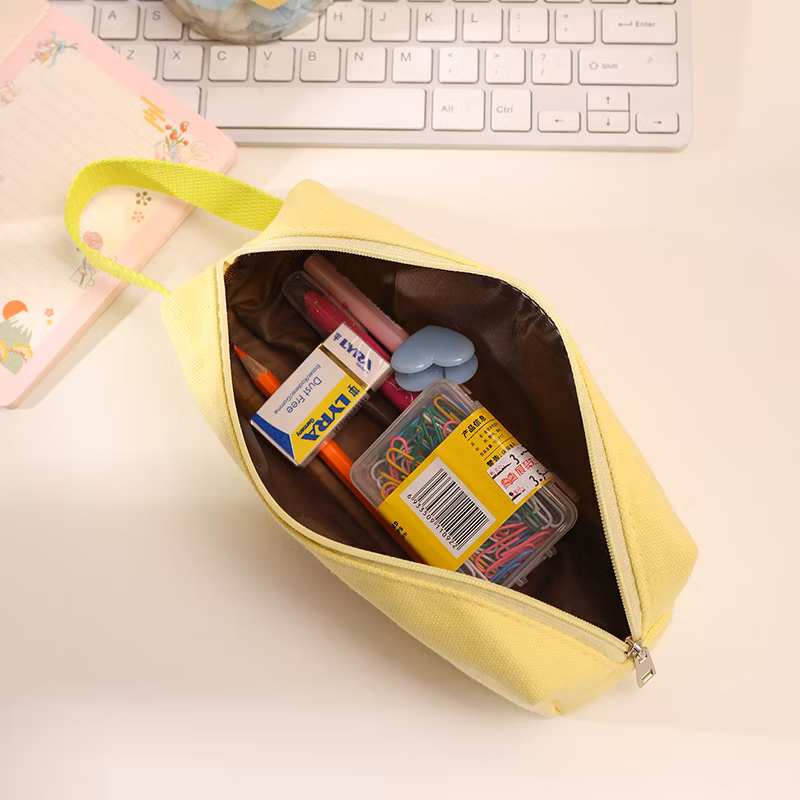 Factory Price Flannel Zipper Originality Rectangular Pencil Bag Pencil Case for Office