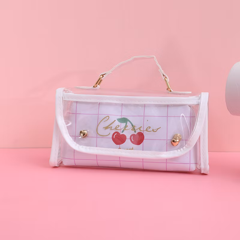 Hot Sell PU Zipper Kawaii Rectangular Pencil Bag Pencil Case for School & Office