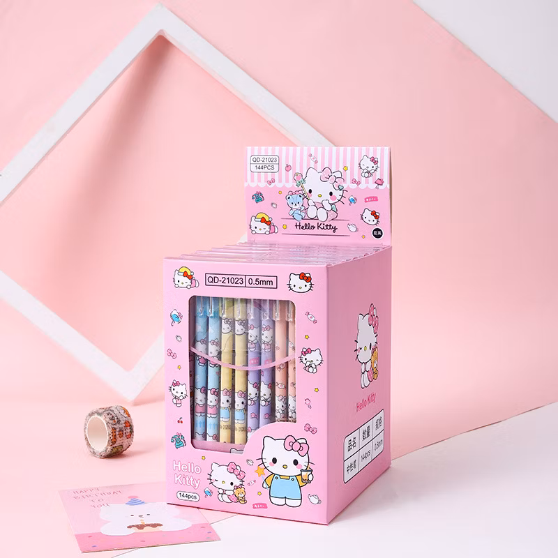 Cartoon Pattern School Student Write Blue and Black Ink Erasable Gel Ballpoint Neutral Pen